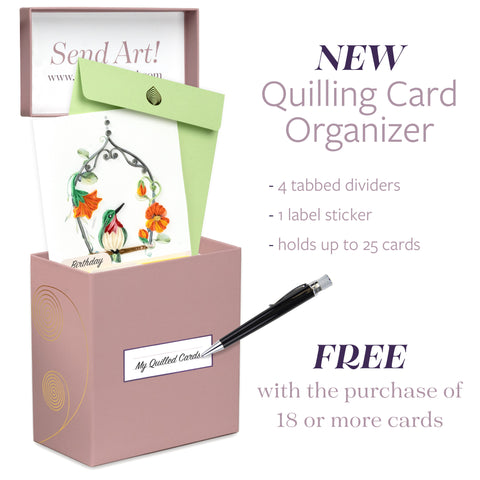 Greeting Card Organizer Box with Dividers and 24 Assorted Cards