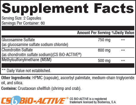 Ultra Pure Joint Support Supplement Facts
