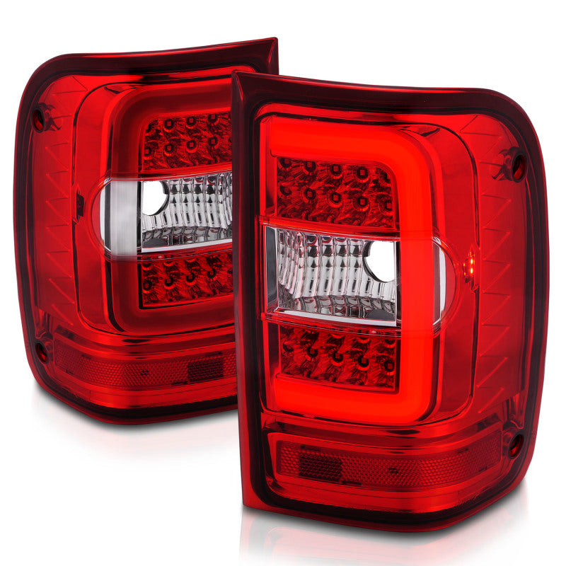 ANZO 1993-1997 Ford Ranger LED Tail Lights w/ Light Bar Black