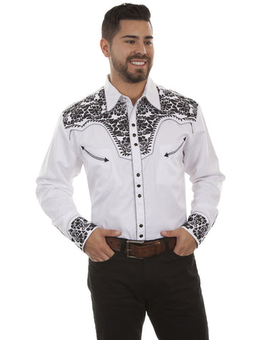 black embroidered western shirt