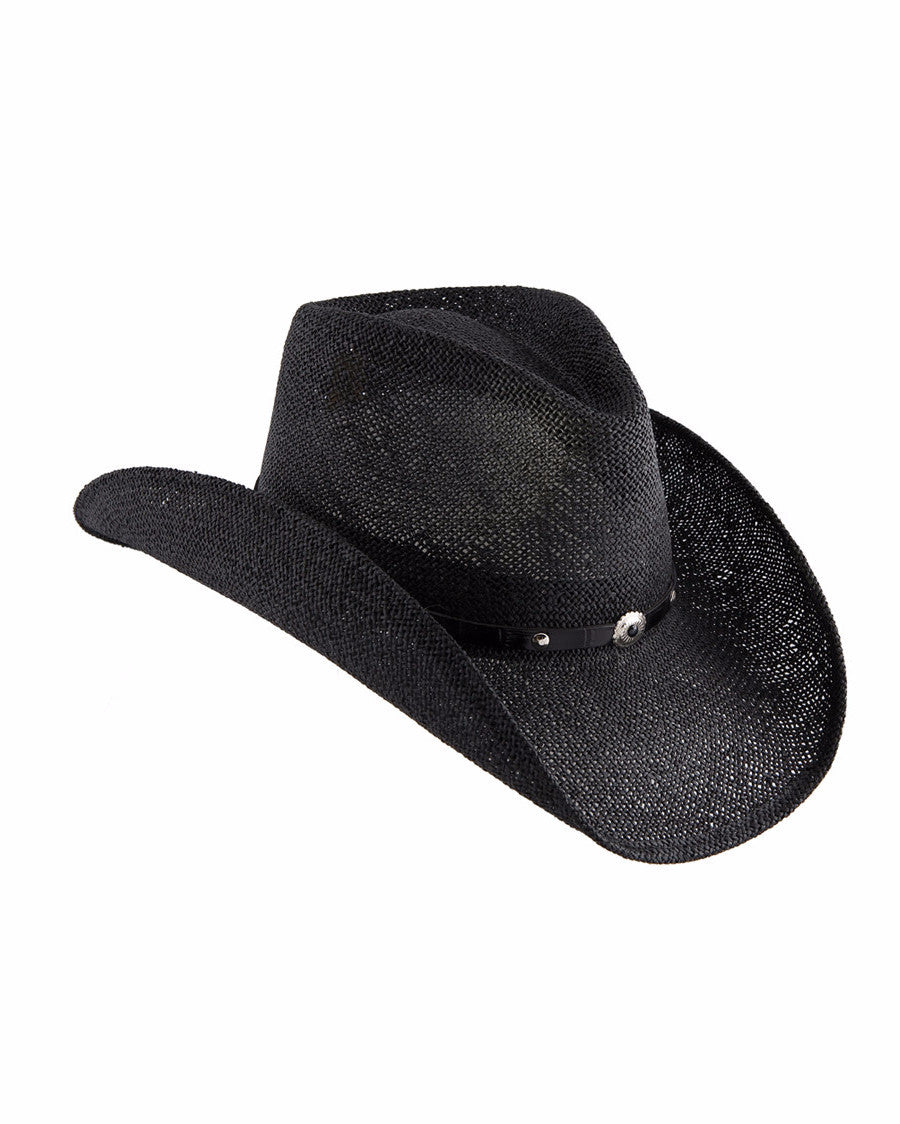 straw cowboy hat black