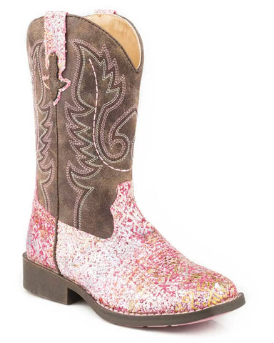 girls pink glitter boots