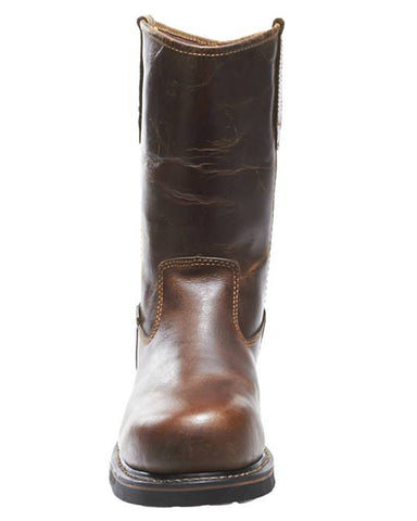 black steel toe pull on boots