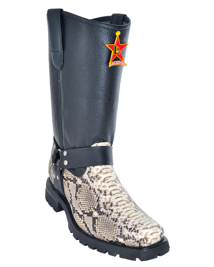 Men's Natural Python Motorcycle Boots – Skip's Western Outfitters