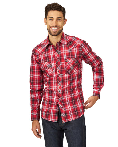 red plaid western shirt