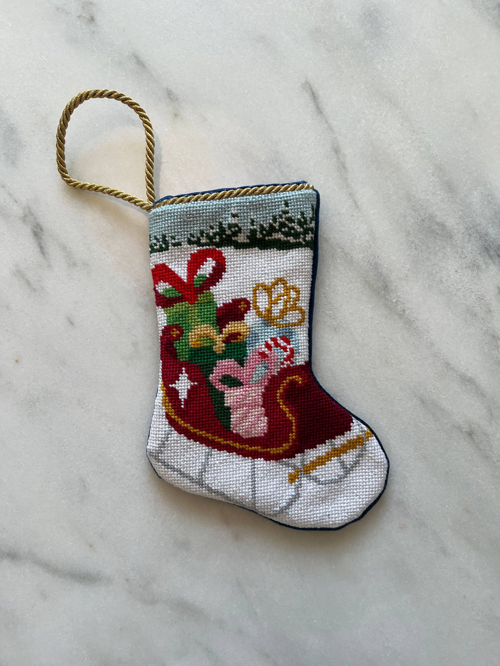 Santa Christmas Needlepoint Stocking