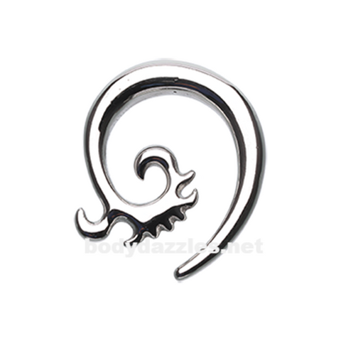 Pair of Serrated Swirls Steel Ear Gauge Spiral Hanging Taper Surgical ...