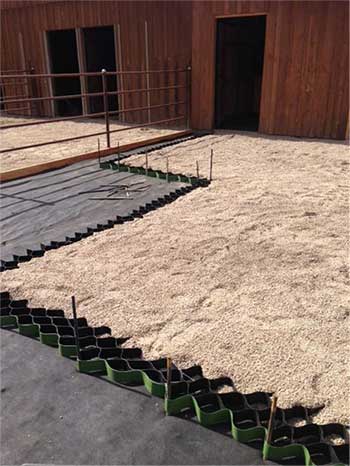 Lighthoof panels should be filled with any fine crushed mix with angular edges, never pea gravel.