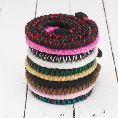 Dreadlab bendable spiral hair tie stack 10 different colours