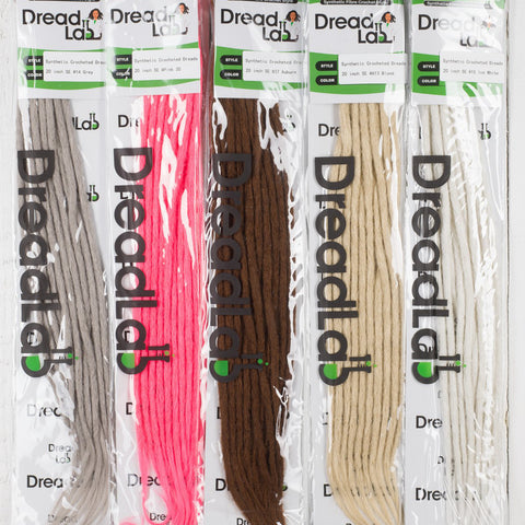 Crochet dreadlocks in dreadlab packaging