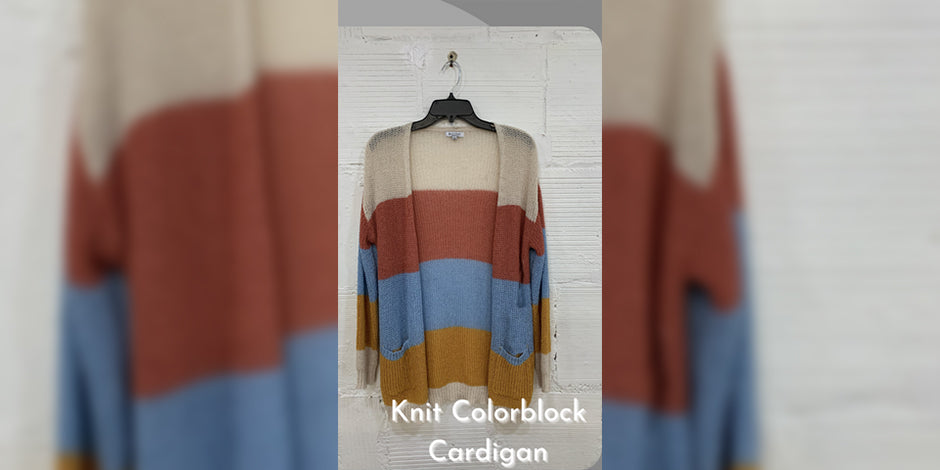 Knit colorblock cardigan