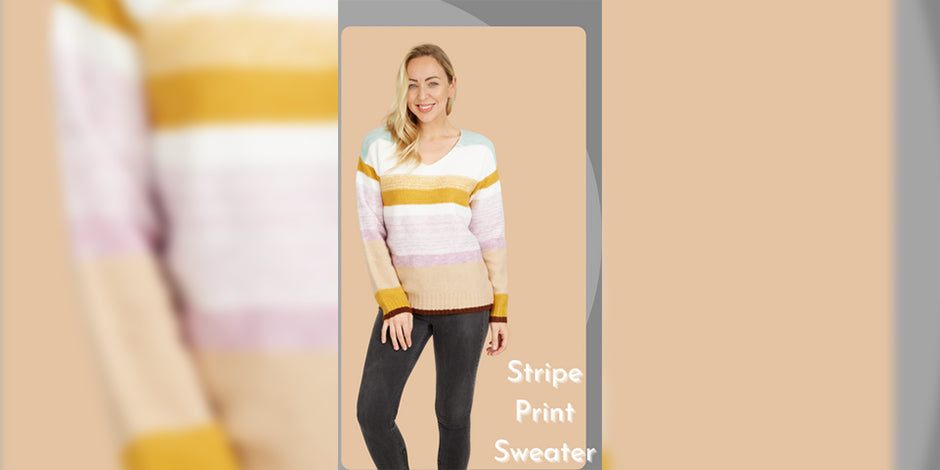 stripe printed sweater