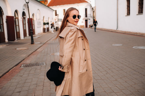 beige color women coat