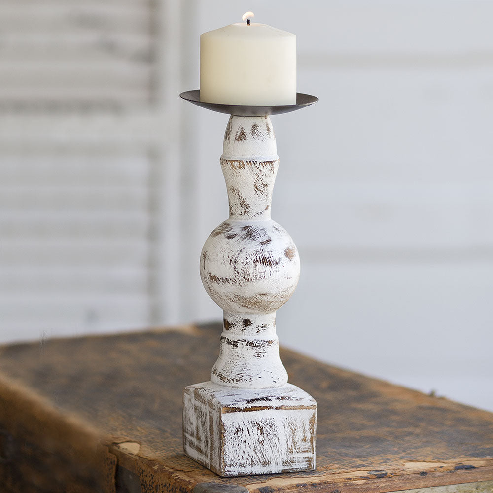 white candle holders