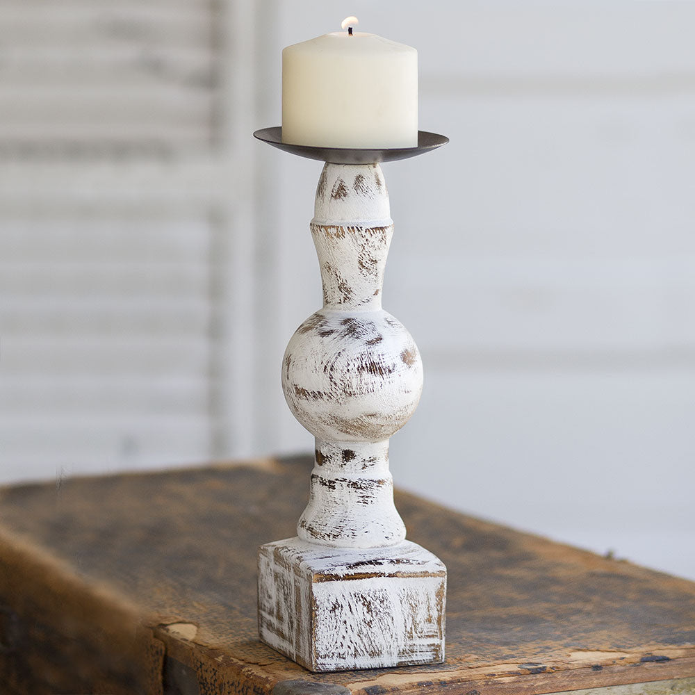 wood pillar candle holders