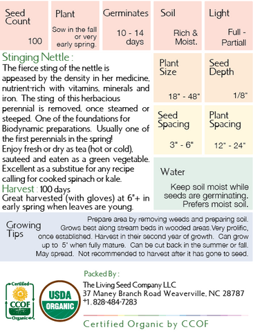 Stinging Nettle Growing Instructions
