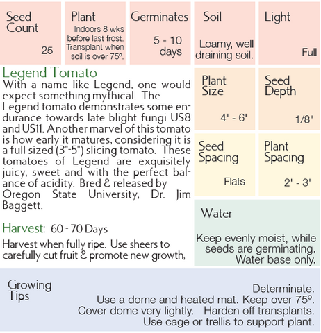 Legend Tomato Growing Instructions