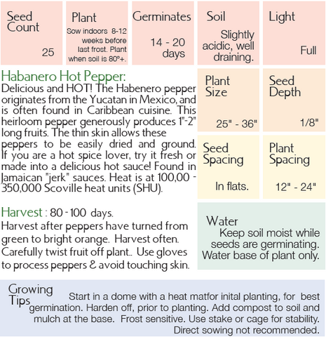 Habanero Pepper Growing Instructions