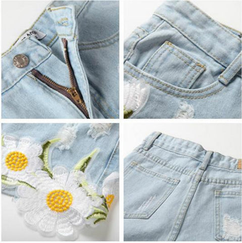 Home › Embroidery Flower Shorts