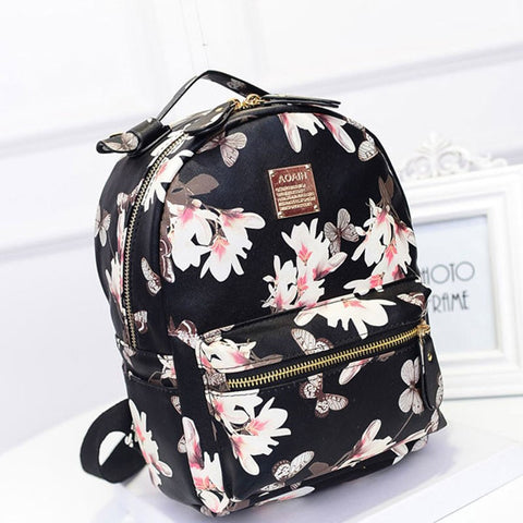 Home › Floral Leather Backpack