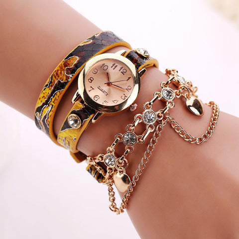 Home › Leather and Chain Wrap Watch