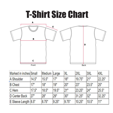 T-Shirt Size Chart