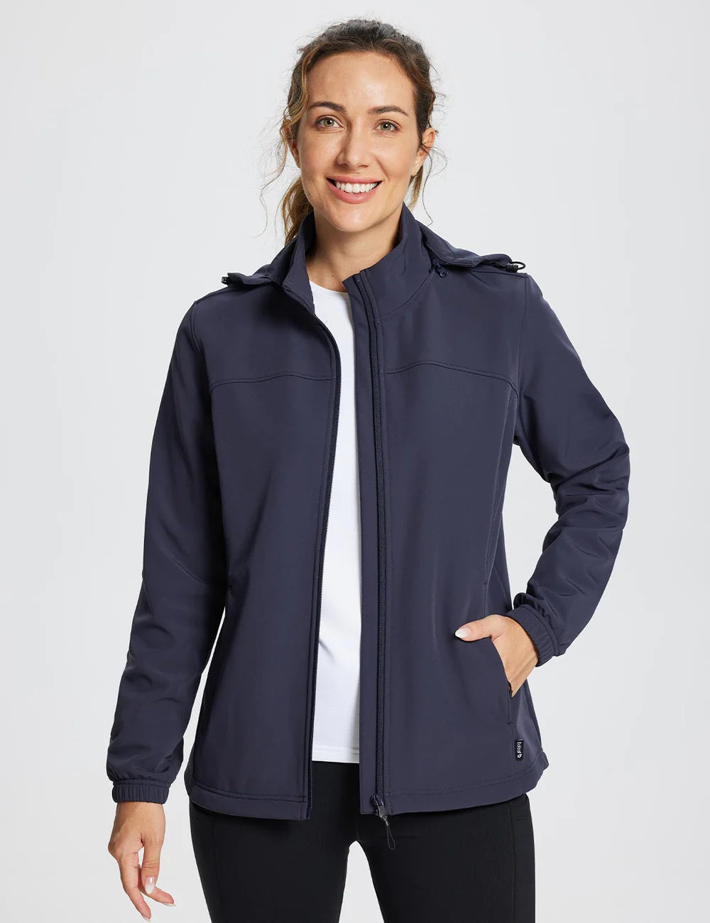 Baleaf Water-Resistant Hooded Softshell Windbreaker