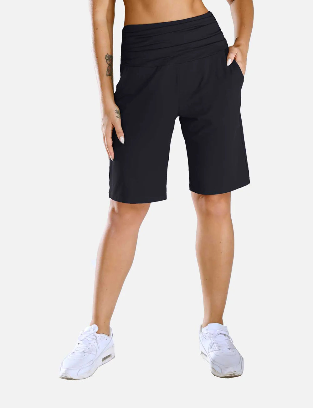 Laureate Ruched Waist Bermuda Shorts