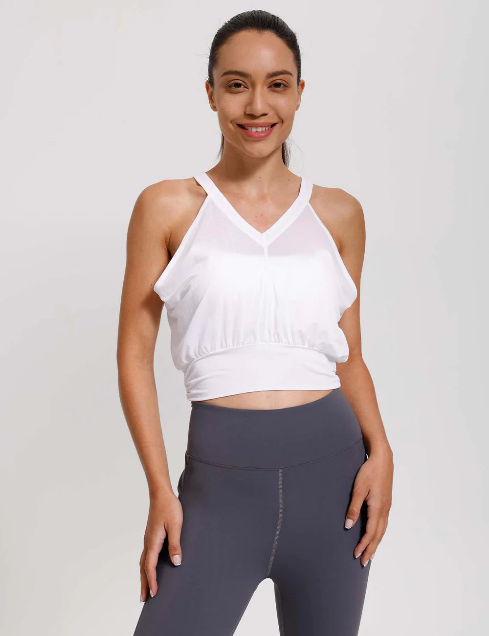 Baleaf Laureate V Neck Cropped Tank Top