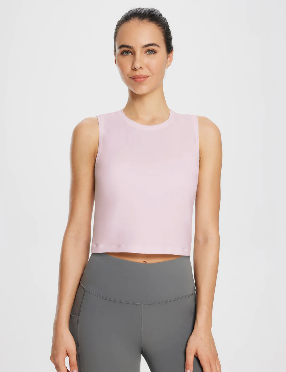 Baleaf Evergreen Cotton Crewneck Crop Top