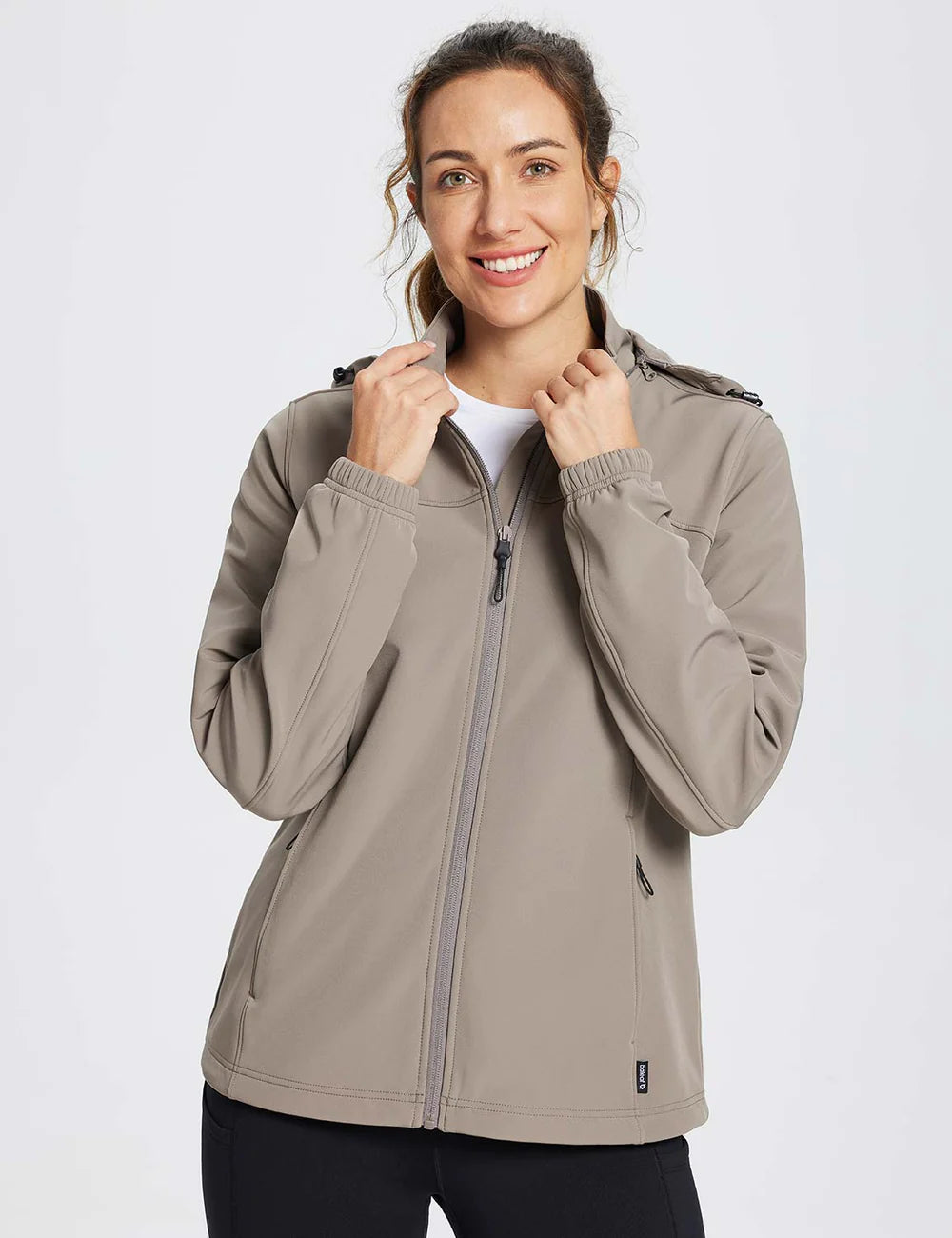 Baleaf Water-Resistant Hooded Softshell Windbreaker