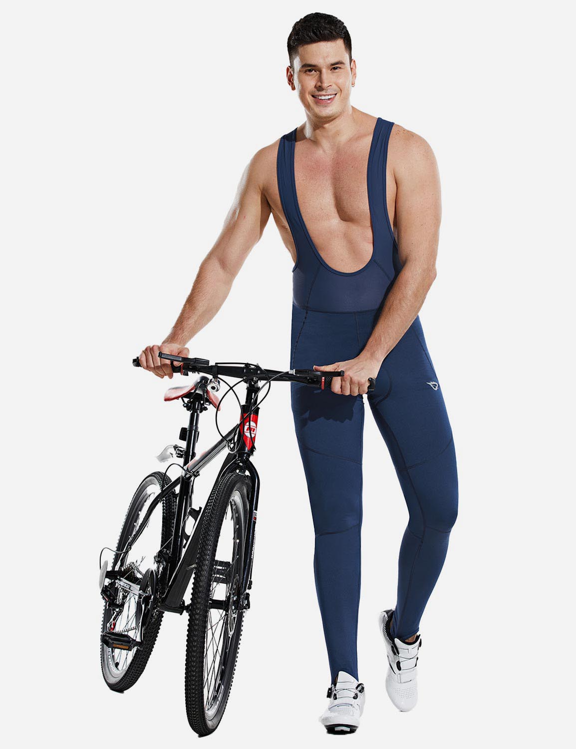 BALEAF Women's Size Large L Fleece Lined Navy Blue Leggings Biking Yoga  Workout