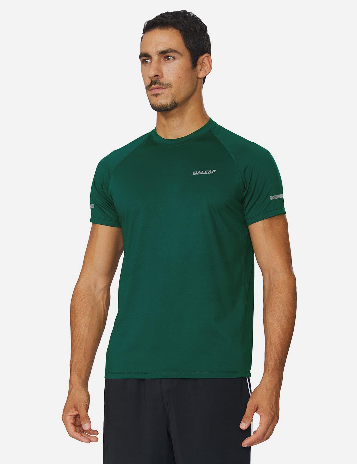 Baleaf Men's Workout Crew-Neck Slim-Cut Short Sleeved Shirt