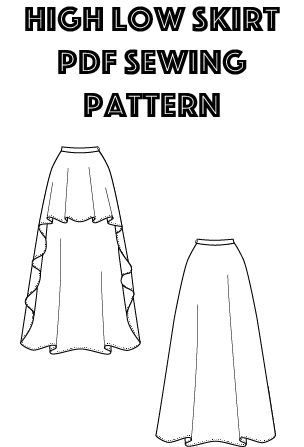 Hi Low Skirt Digital PDF Sewing Pattern – Sew Anastasia