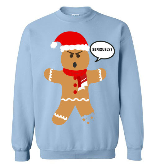 Ugly Christmas Sweater Gingerbread Man Seriously Otzi