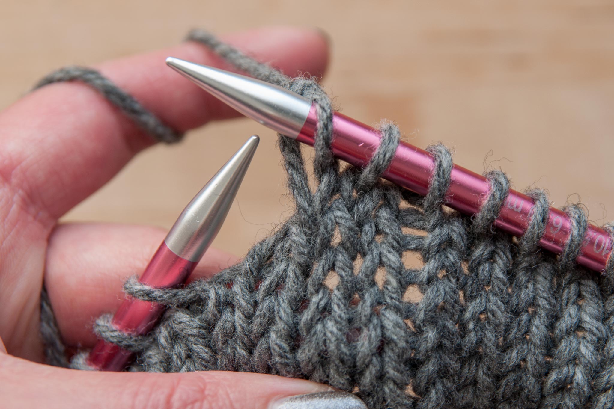 Knit 2 together, knit 1.