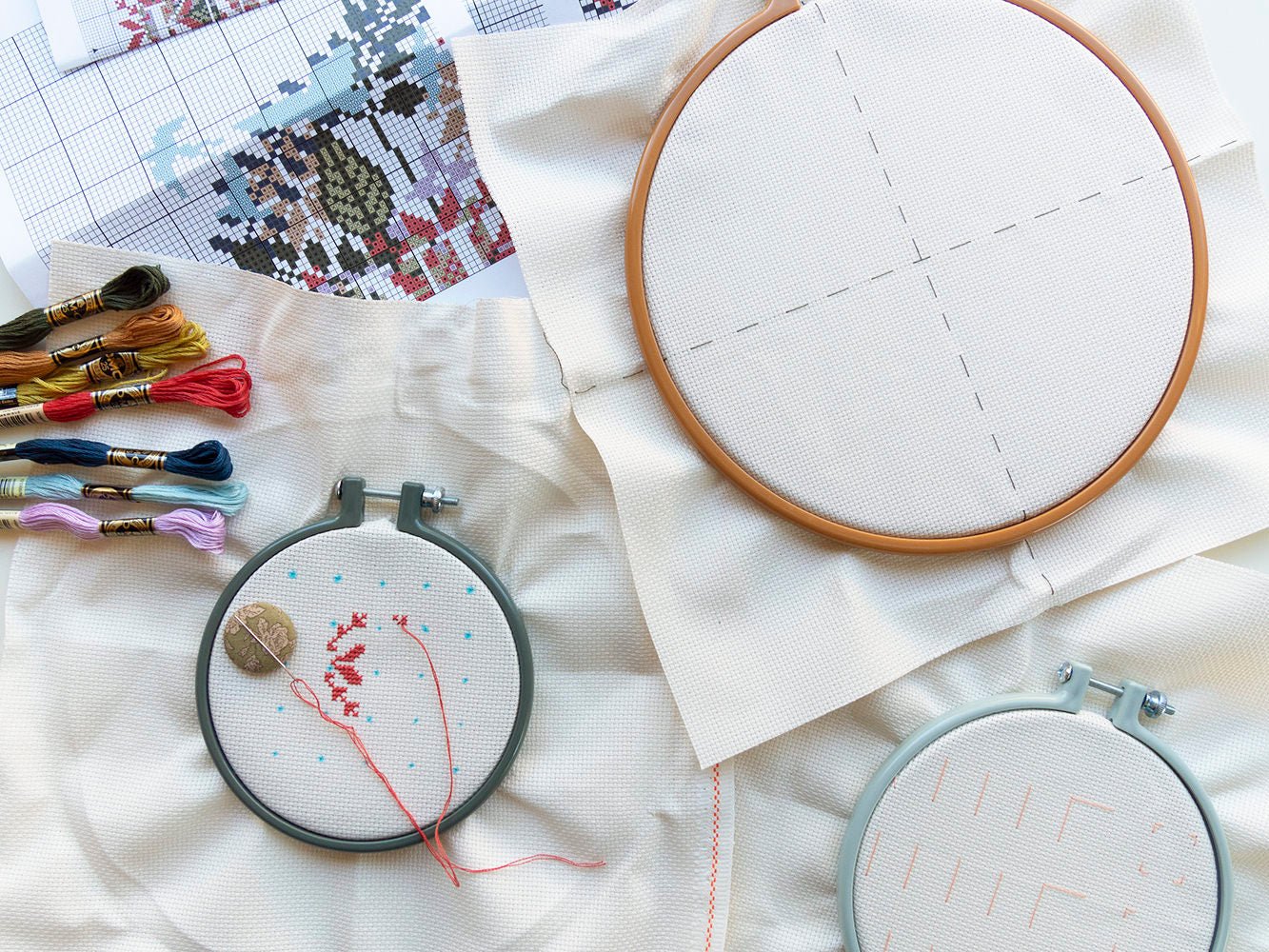 Cross Stitch Kits: Stamped Cross Stitch Kits for Beginners. [1 Embroidery  Hoop] Simple and Easy Beginner Cross Stitch Kits for Adults and Kids, use  as