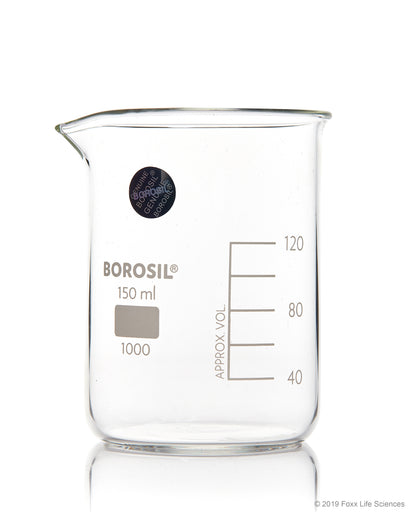 Borosil® Beakers Low Form With Spout 150ml 40cs 9516