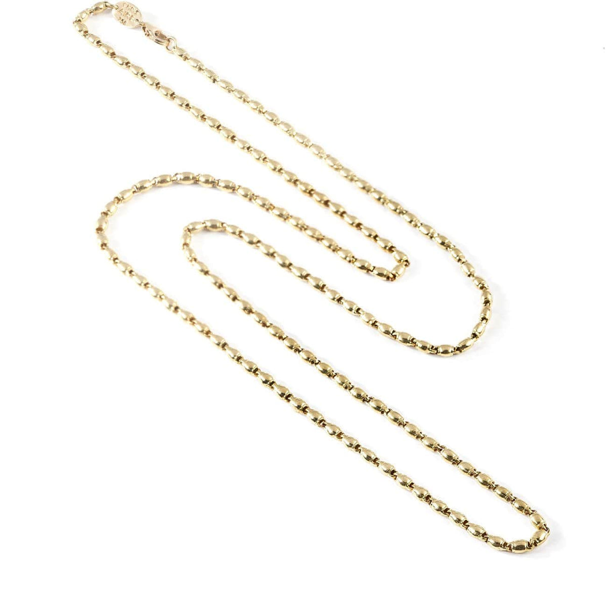 Gold Chain Necklace - African Bead Chain - 18-karat Yellow Gold Chain 20