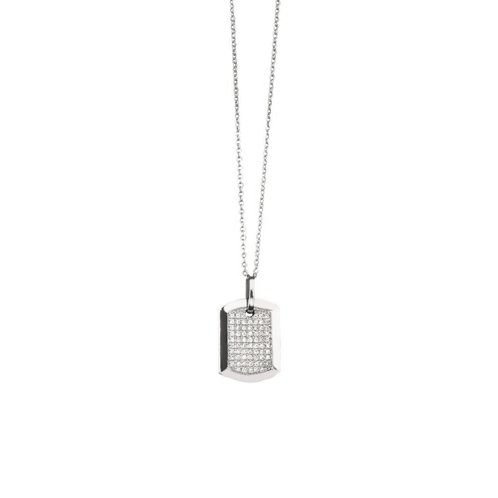 womens diamond dog tag necklace