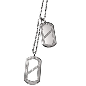 dog tags with diamonds