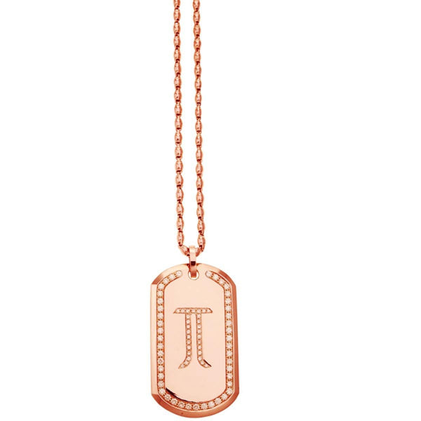 rose gold dog tag pendant