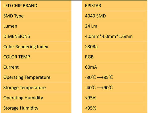 Características de la luz de neón Xeon