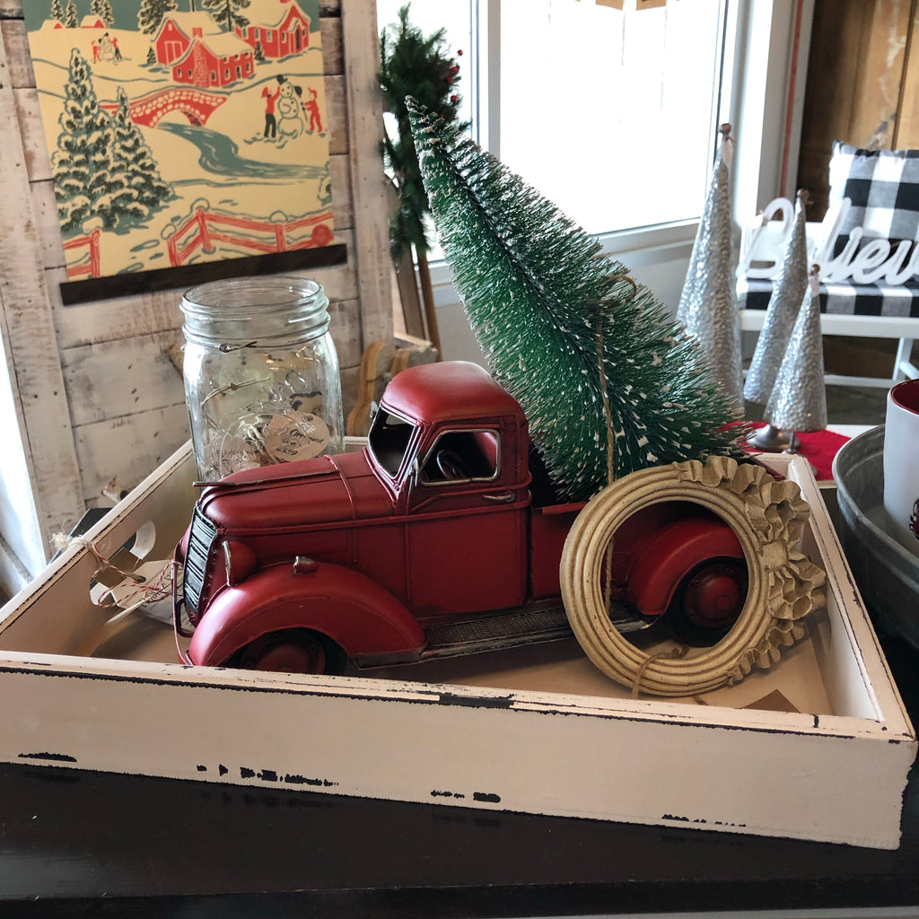 Red Truck with Christmas Tree | Red Truck | Farmhouse Decor – Michigan ...
