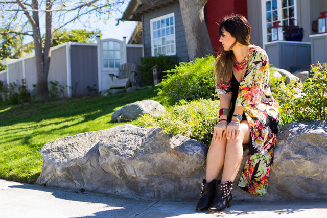 the bohemian look with black purakai hemp dress