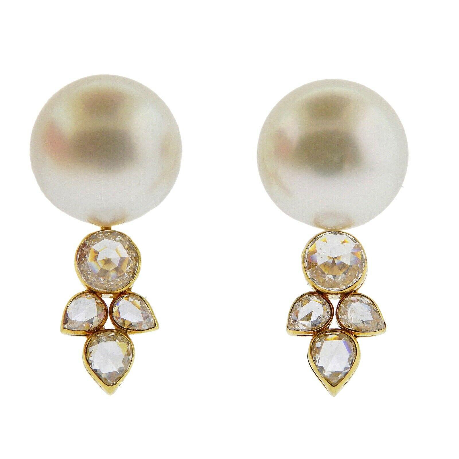 Assael Prince Dimitri Diamond South Sea Pearl Gold Earrings – Oak Gem