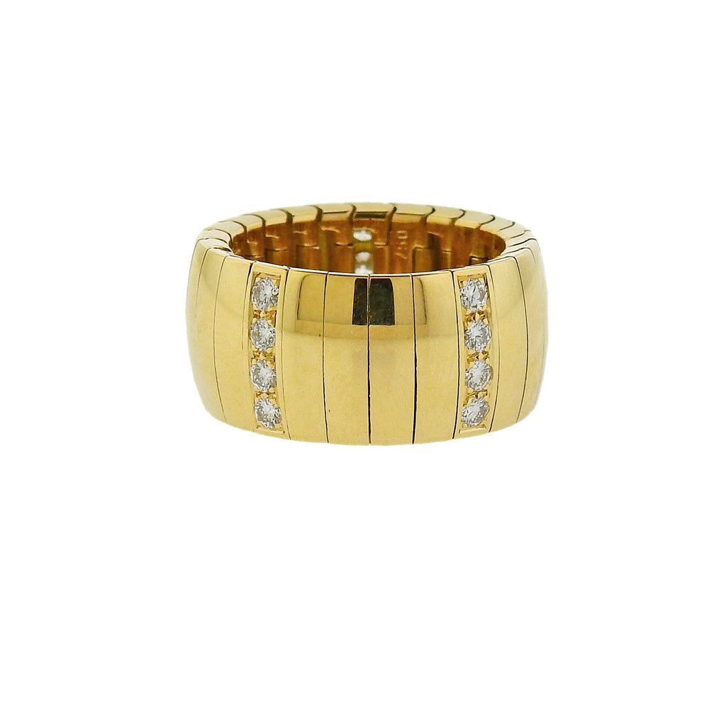 Chaumet Yellow Gold Diamond Wide Band Ring