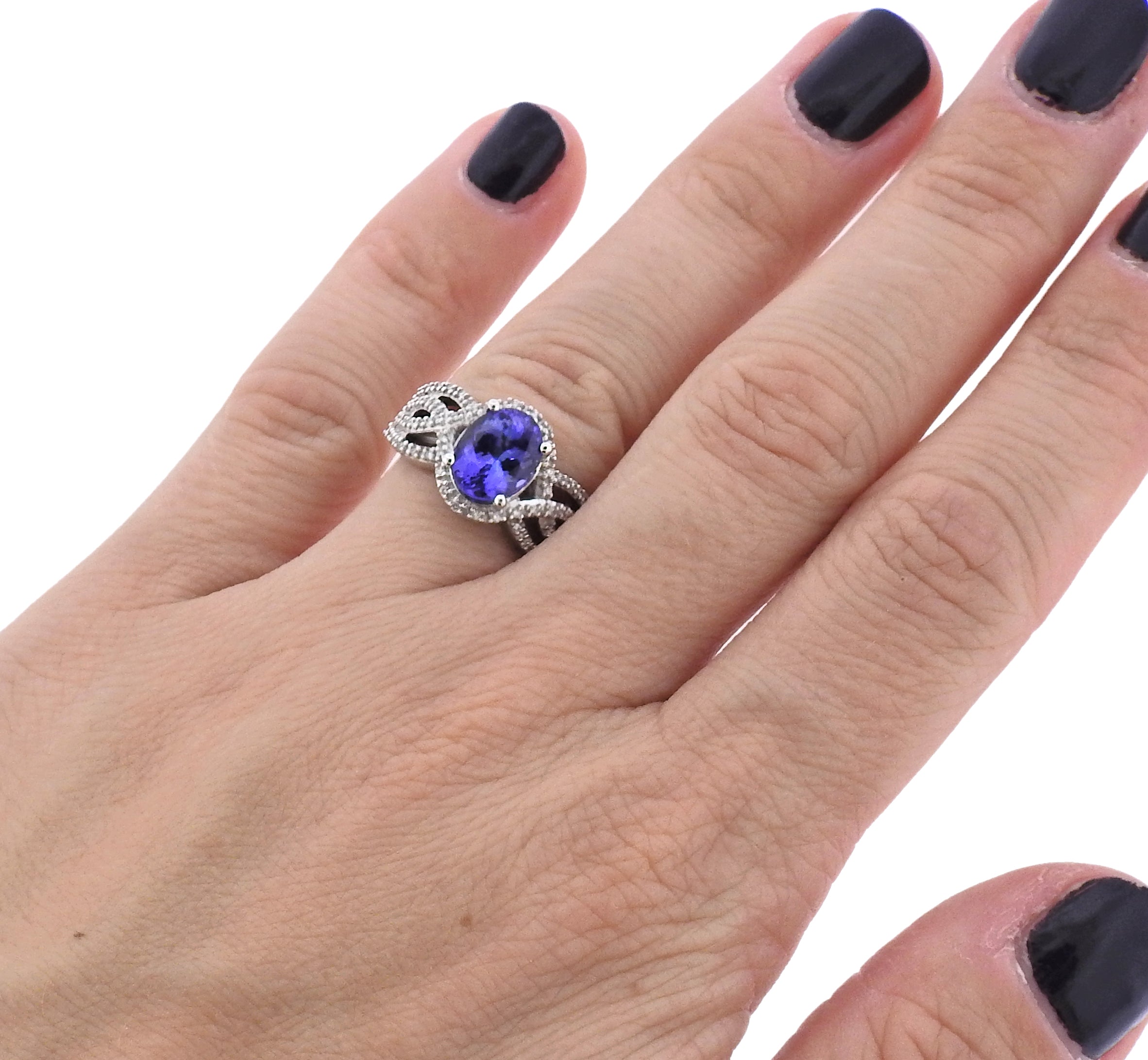 Kallati Tanzanite Diamond White Gold Ring