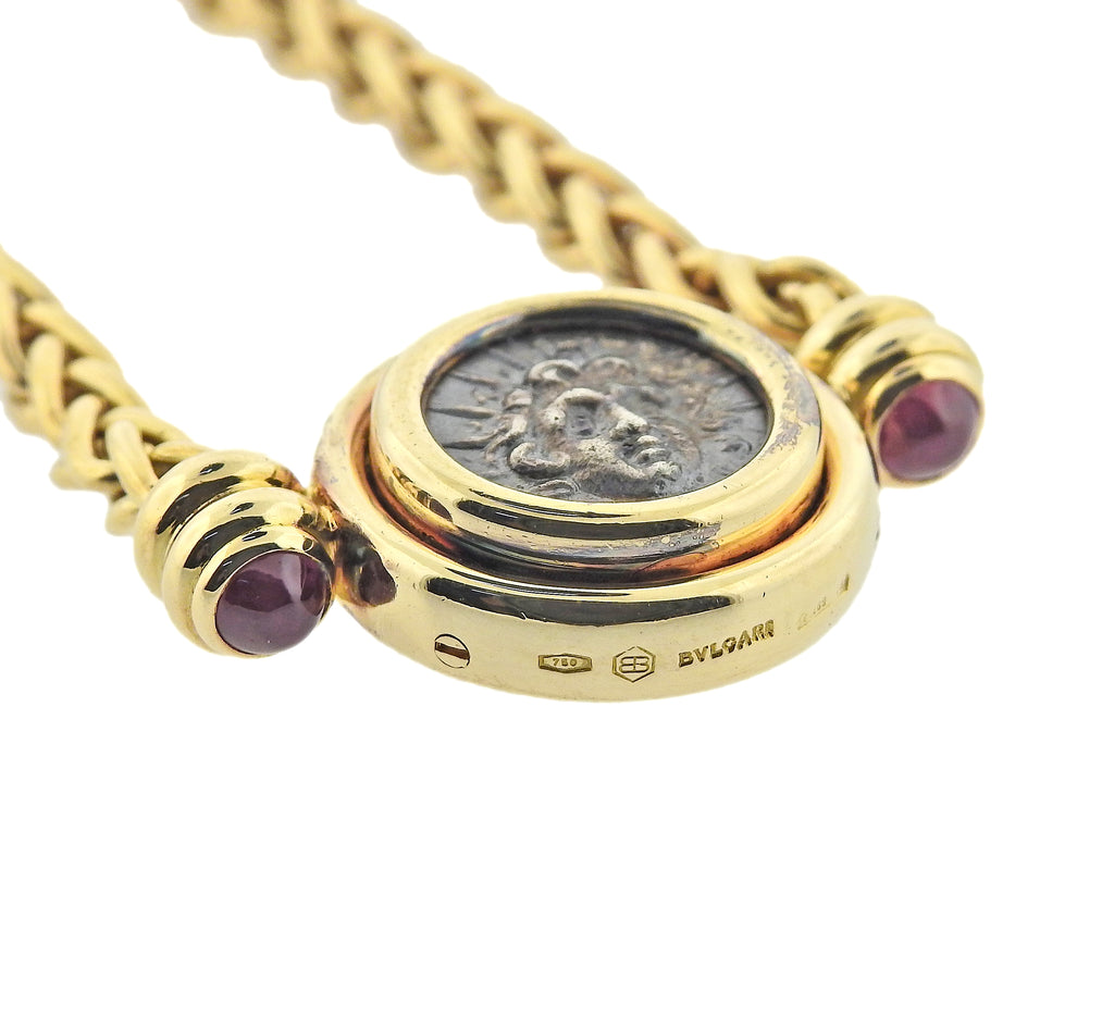 Bulgari Gold Ruby Ancient Coin Necklace – Oak Gem