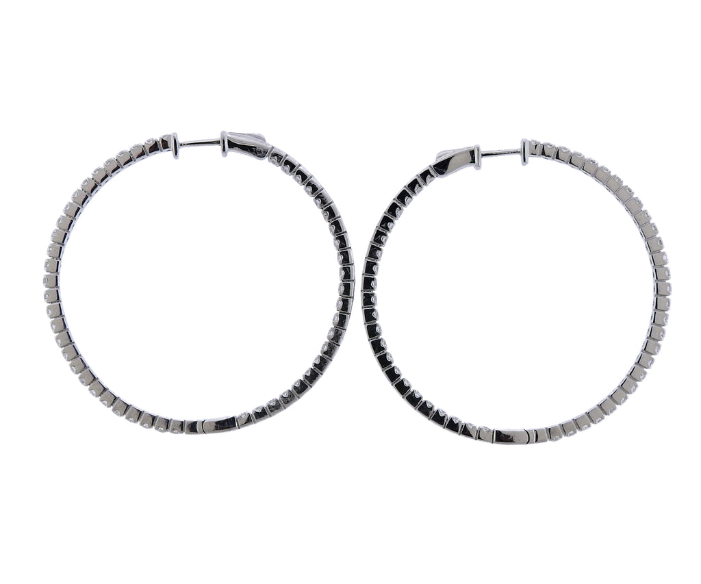 Modern Inside Out Diamond Gold Large Hoop Earrings – Oak Gem